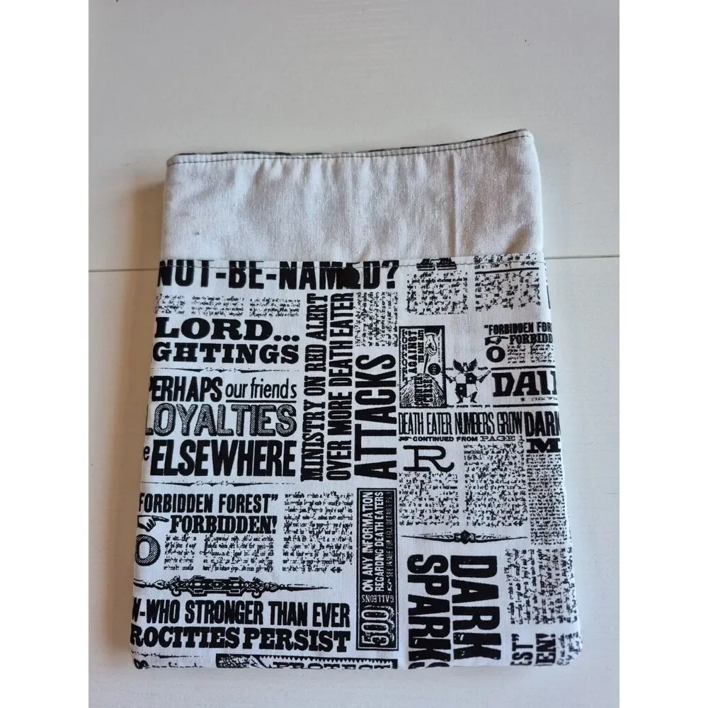 Handcrafted Two-Pocket Tablet Sleeve - Magical Harry Potter Newspaper Theme